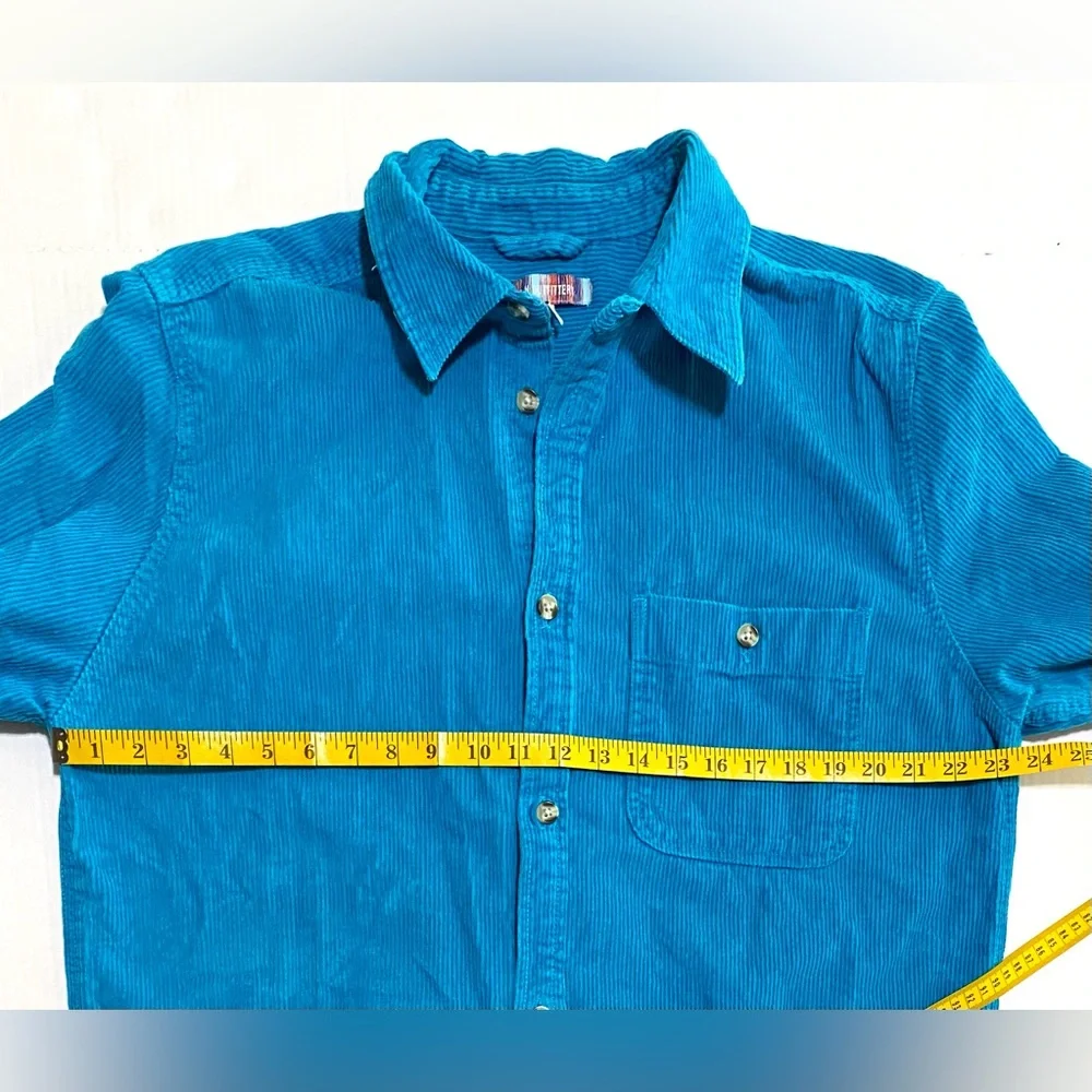 Urban Outfitters Mens M Solid Blue Big Corduroy Oversized Work Shirt Streetwear - Picture 10 of 14